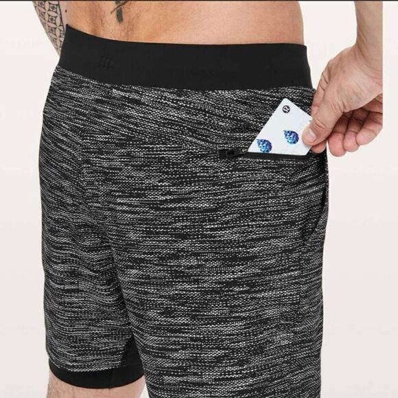 Lululemon T.H.E. Short Nulux Liner 7" All Court Texture White Black Men Large - Picture 12 of 12